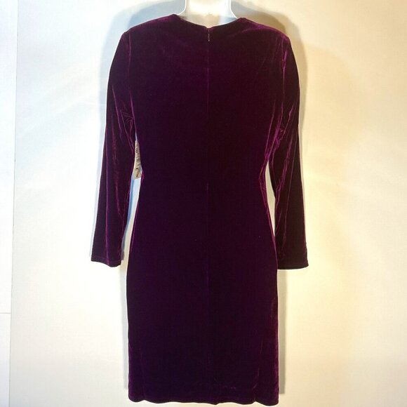 Worthington SZ 8 NWT Purple Velvet Bodycon Dress 80"s Party Chic Sexy Vintage - Picture 6 of 10